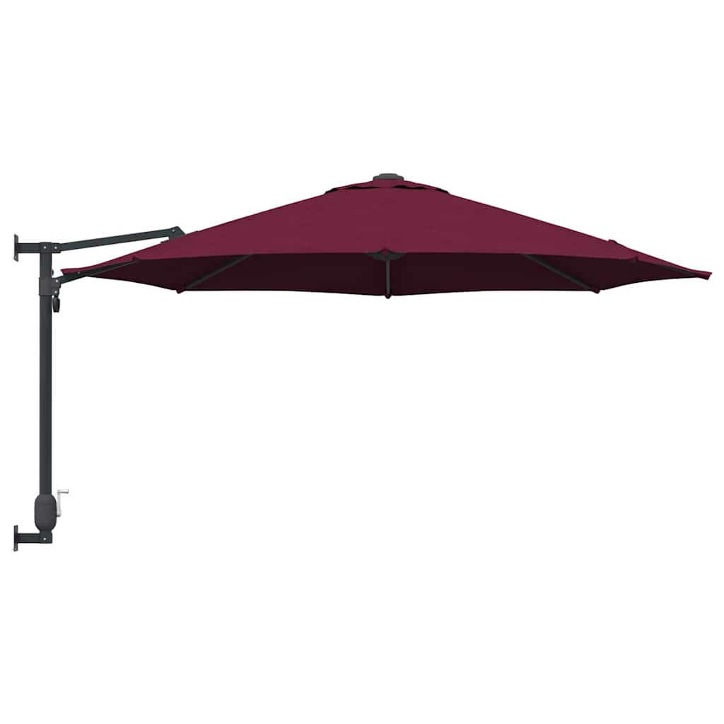 Gartenparasol Rot und Schwarz 248 x 248 x 148 cm
