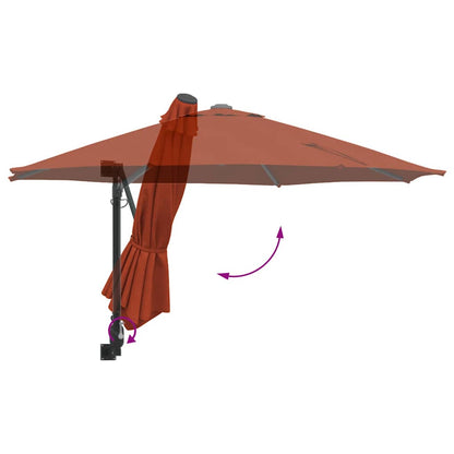 Gartenparasol Rot und Schwarz 248 x 248 x 148 cm