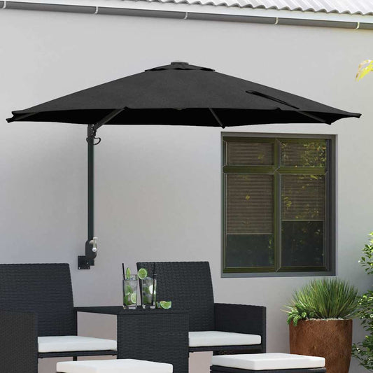 Gartenparasol Schwarz und Schwarz 248 x 248 x 148 cm