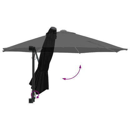 Gartenparasol Schwarz und Schwarz 248 x 248 x 148 cm