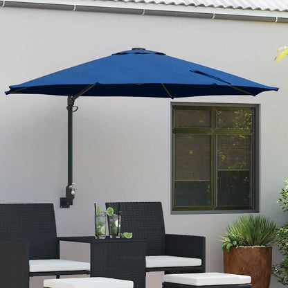 Gartenparasol Blau und Schwarz 248 x 248 x 148 cm
