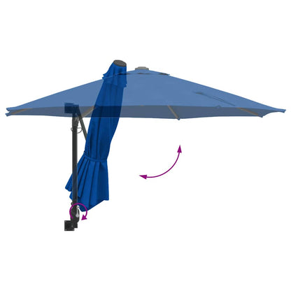 Gartenparasol Blau und Schwarz 248 x 248 x 148 cm