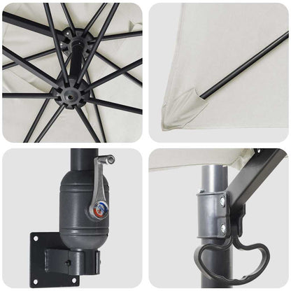 Gartenparasol Beige und Schwarz 248,5 x 247,5 x 160 cm