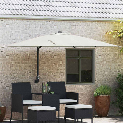 Gartenparasol Beige und Schwarz 248,5 x 247,5 x 160 cm