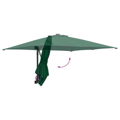 Gartenparasol Grün und Schwarz 248,5 x 247,5 x 160 cm
