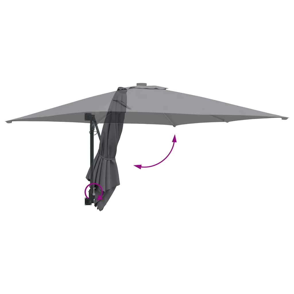 Gartenparasol Anthrazit und Schwarz 248,5 x 247,5 x 160 cm