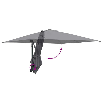 Gartenparasol Anthrazit und Schwarz 248,5 x 247,5 x 160 cm