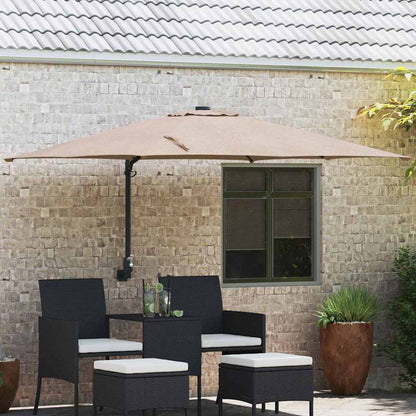 Gartenparasol Taupe und Schwarz 248,5 x 247,5 x 160 cm