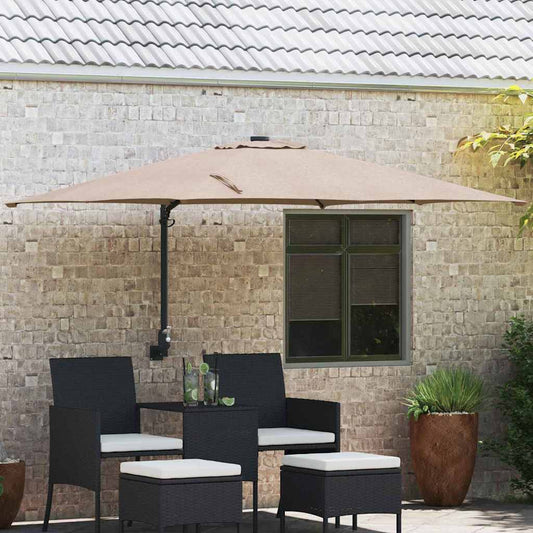 Gartenparasol Taupe und Schwarz 248,5 x 247,5 x 160 cm