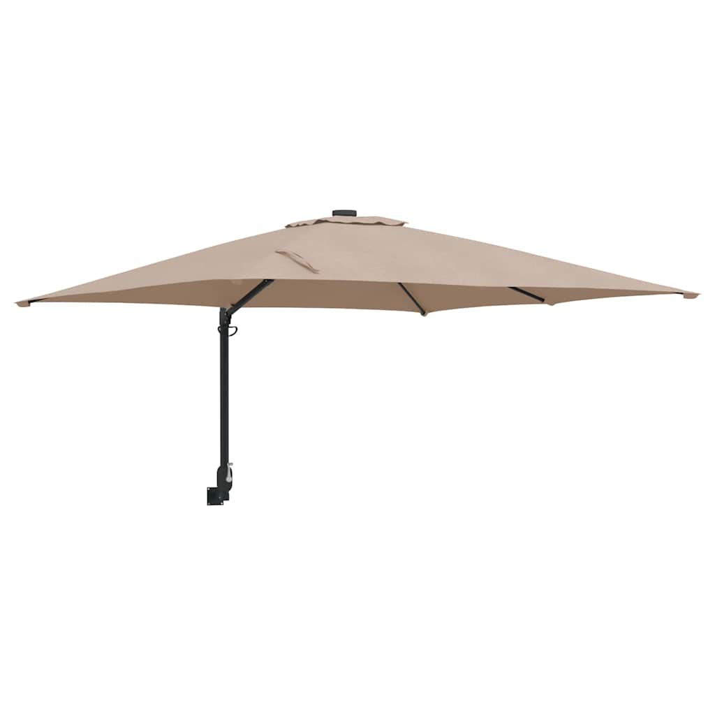 Gartenparasol Taupe und Schwarz 248,5 x 247,5 x 160 cm