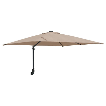 Gartenparasol Taupe und Schwarz 248,5 x 247,5 x 160 cm
