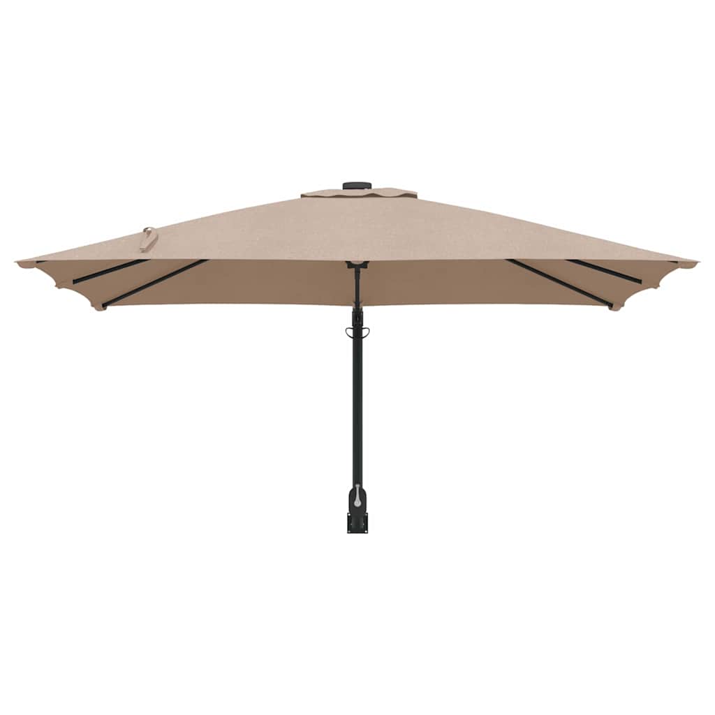 Gartenparasol Taupe und Schwarz 248,5 x 247,5 x 160 cm
