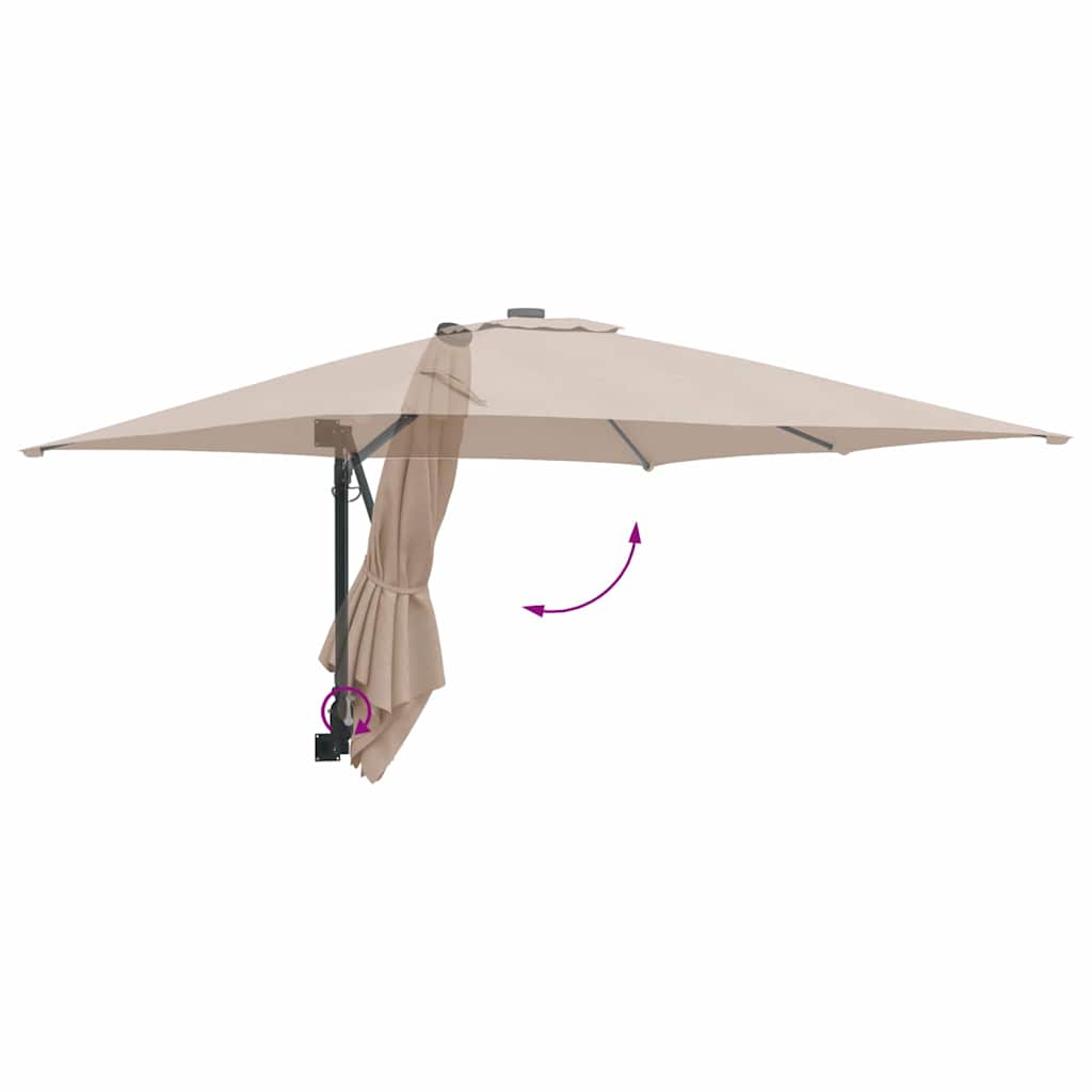 Gartenparasol Taupe und Schwarz 248,5 x 247,5 x 160 cm