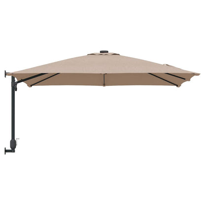 Gartenparasol Taupe und Schwarz 248,5 x 247,5 x 160 cm