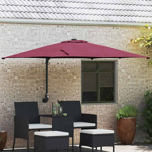 Gartenparasol Rot und Schwarz 248,5 x 247,5 x 160 cm