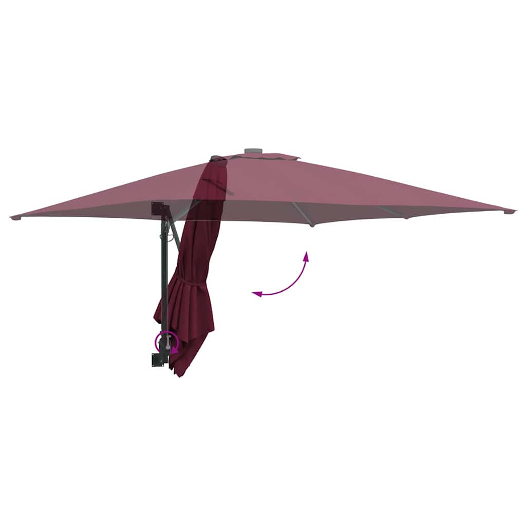 Gartenparasol Rot und Schwarz 248,5 x 247,5 x 160 cm