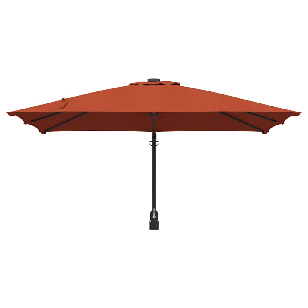 Gartenparasol Rot und Schwarz 248,5 x 247,5 x 160 cm