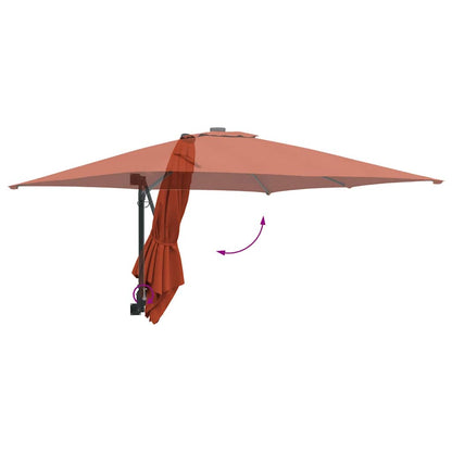 Gartenparasol Rot und Schwarz 248,5 x 247,5 x 160 cm
