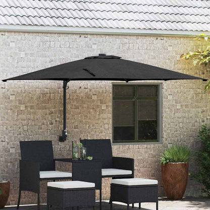 Gartenparasol Schwarz und Schwarz 248,5 x 247,5 x 160 cm