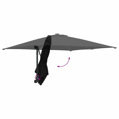 Gartenparasol Schwarz und Schwarz 248,5 x 247,5 x 160 cm