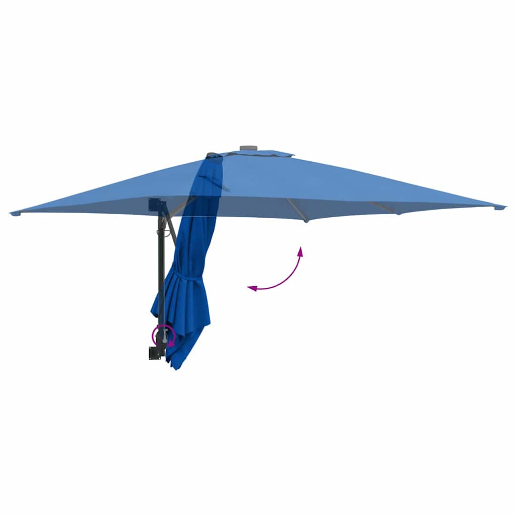 Gartenparasol Blau und Schwarz 248,5 x 247,5 x 160 cm