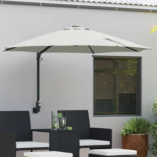 Gartenparasol Beige und Schwarz 248 x 248 x 148 cm