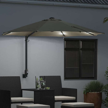 Gartenparasol Beige und Schwarz 248 x 248 x 148 cm