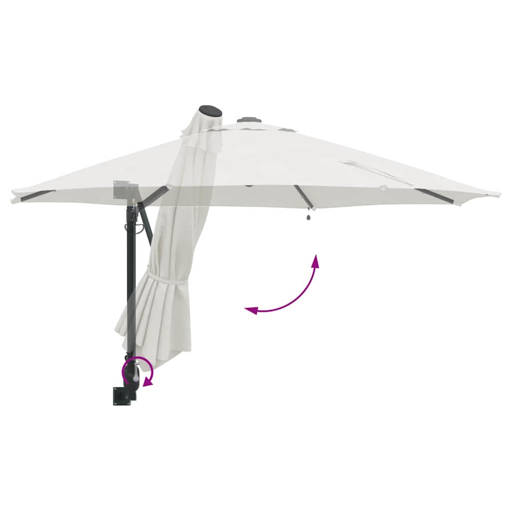 Gartenparasol Beige und Schwarz 248 x 248 x 148 cm