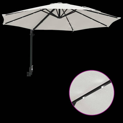 Gartenparasol Beige und Schwarz 248 x 248 x 148 cm