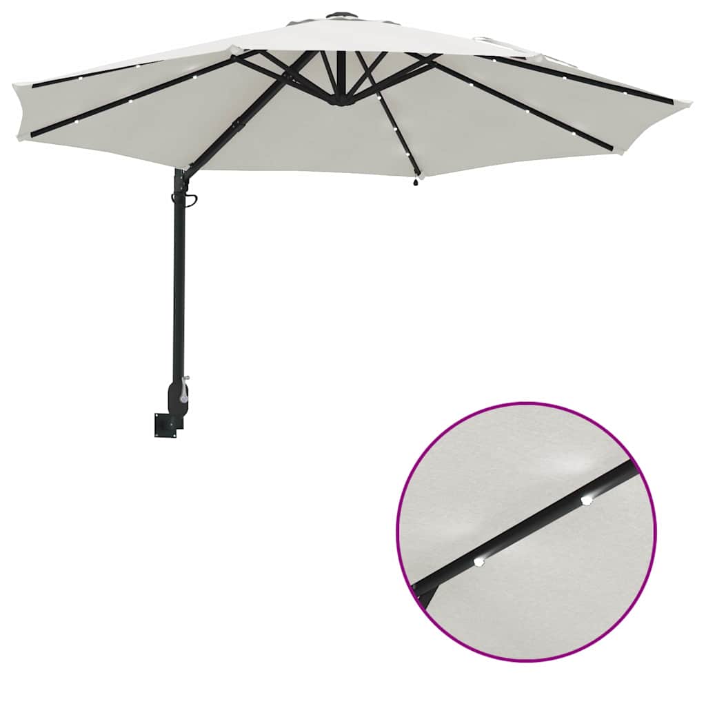Gartenparasol Beige und Schwarz 248 x 248 x 148 cm