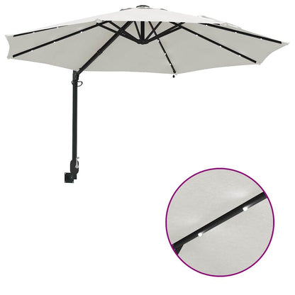 Gartenparasol Beige und Schwarz 248 x 248 x 148 cm