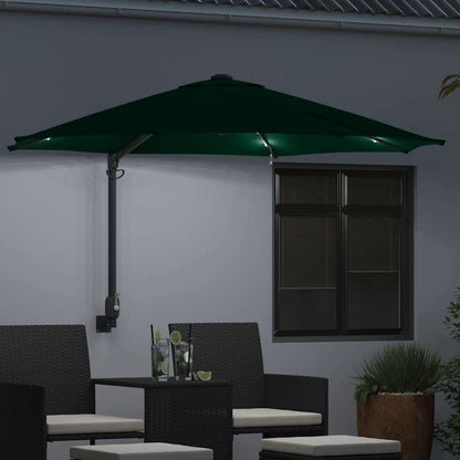 Gartenparasol Grün und Schwarz 248 x 248 x 148 cm