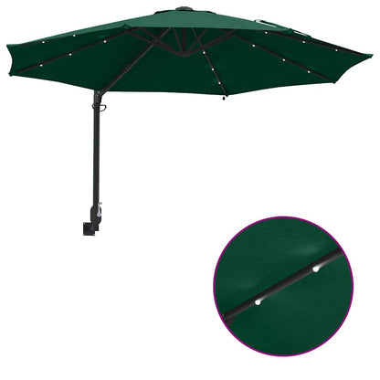 Gartenparasol Grün und Schwarz 248 x 248 x 148 cm
