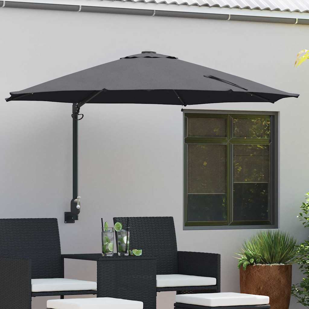 Gartenparasol Anthrazit und Schwarz 248 x 248 x 148 cm