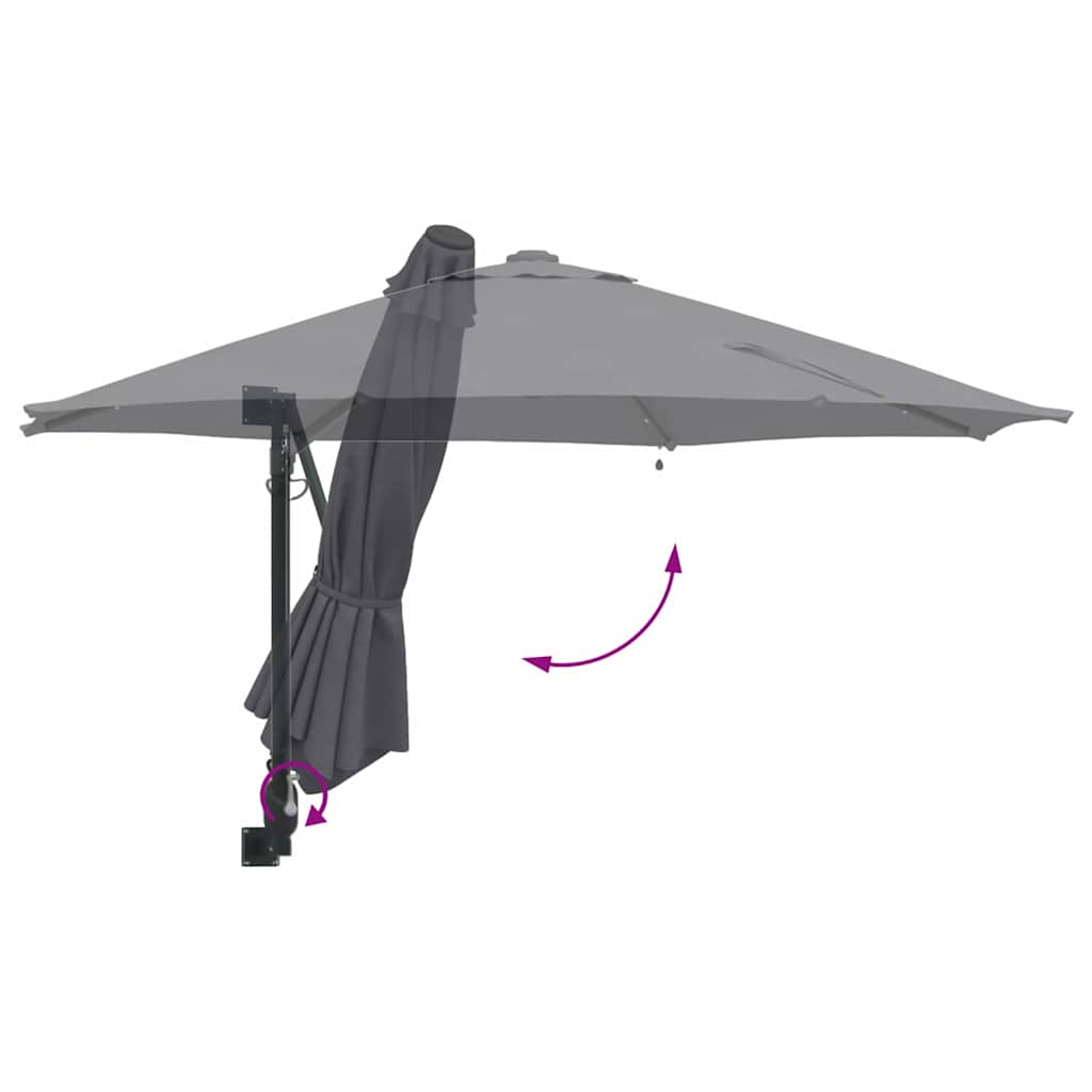 Gartenparasol Anthrazit und Schwarz 248 x 248 x 148 cm