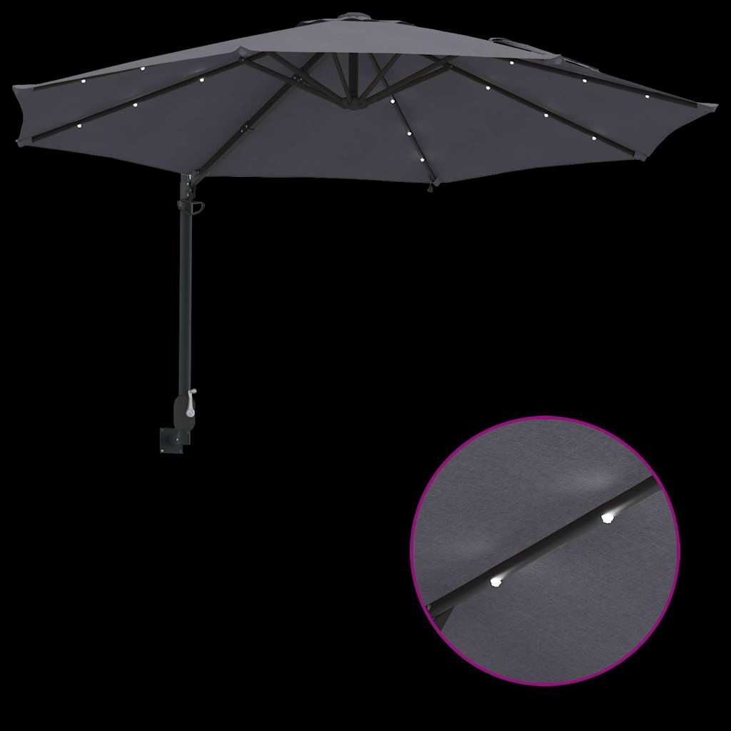 Gartenparasol Anthrazit und Schwarz 248 x 248 x 148 cm