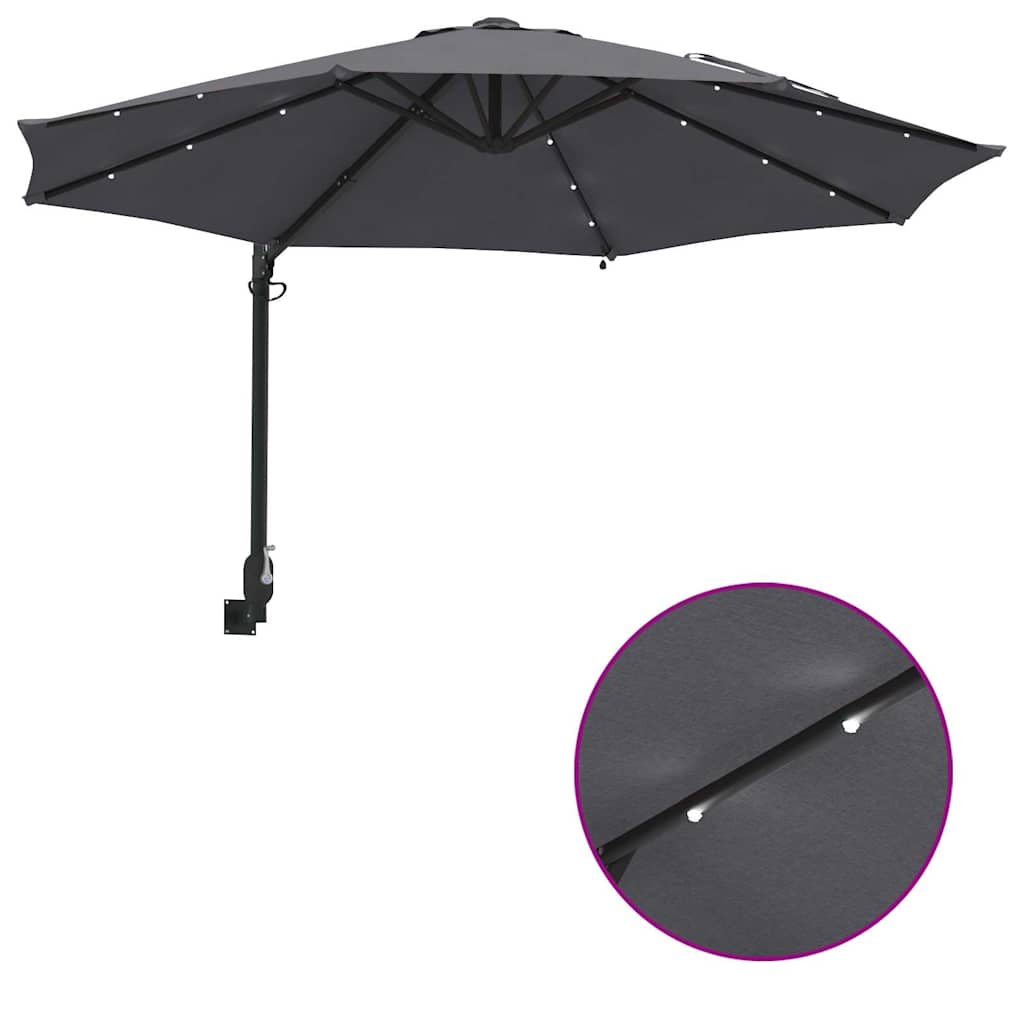 Gartenparasol Anthrazit und Schwarz 248 x 248 x 148 cm