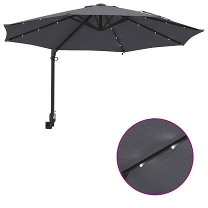 Gartenparasol Anthrazit und Schwarz 248 x 248 x 148 cm