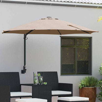 Gartenparasol Taupe und Schwarz 248 x 248 x 148 cm
