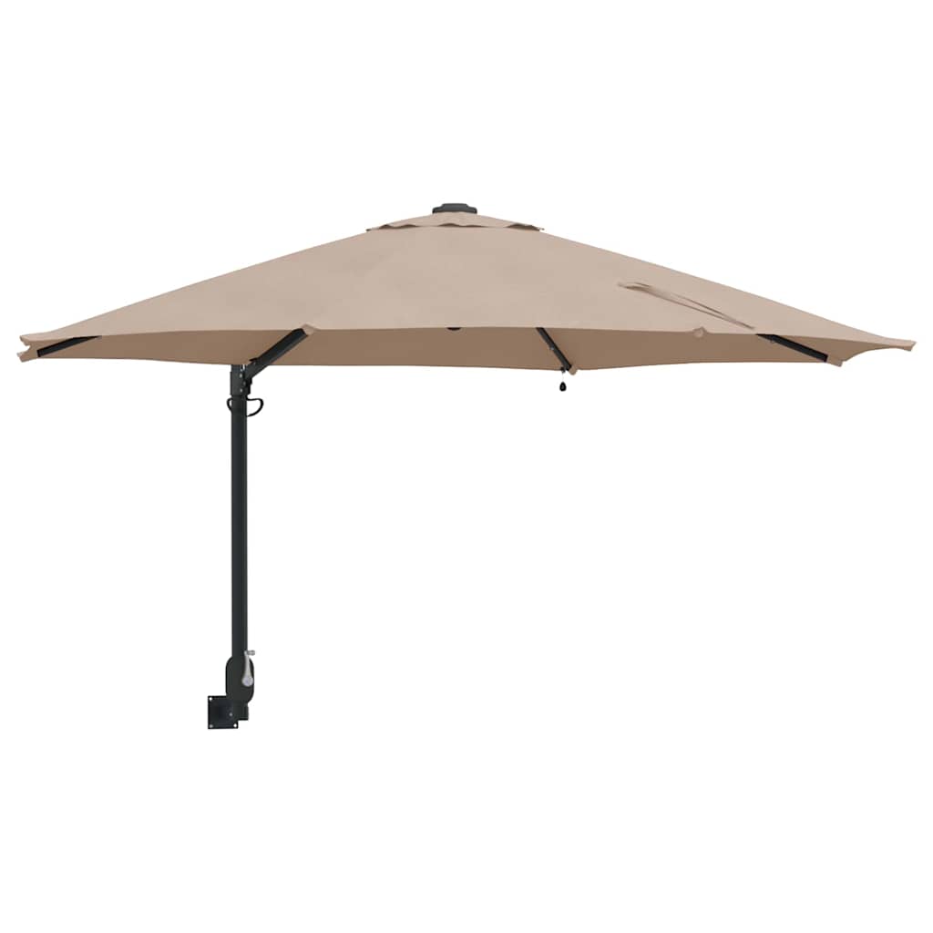 Gartenparasol Taupe und Schwarz 248 x 248 x 148 cm