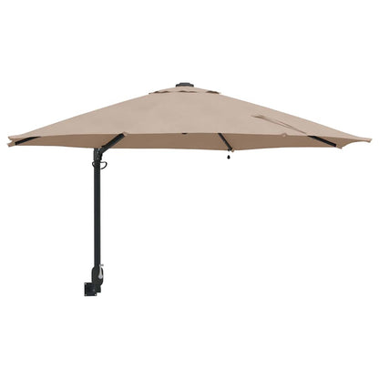 Gartenparasol Taupe und Schwarz 248 x 248 x 148 cm