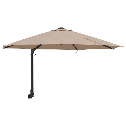 Gartenparasol Taupe und Schwarz 248 x 248 x 148 cm