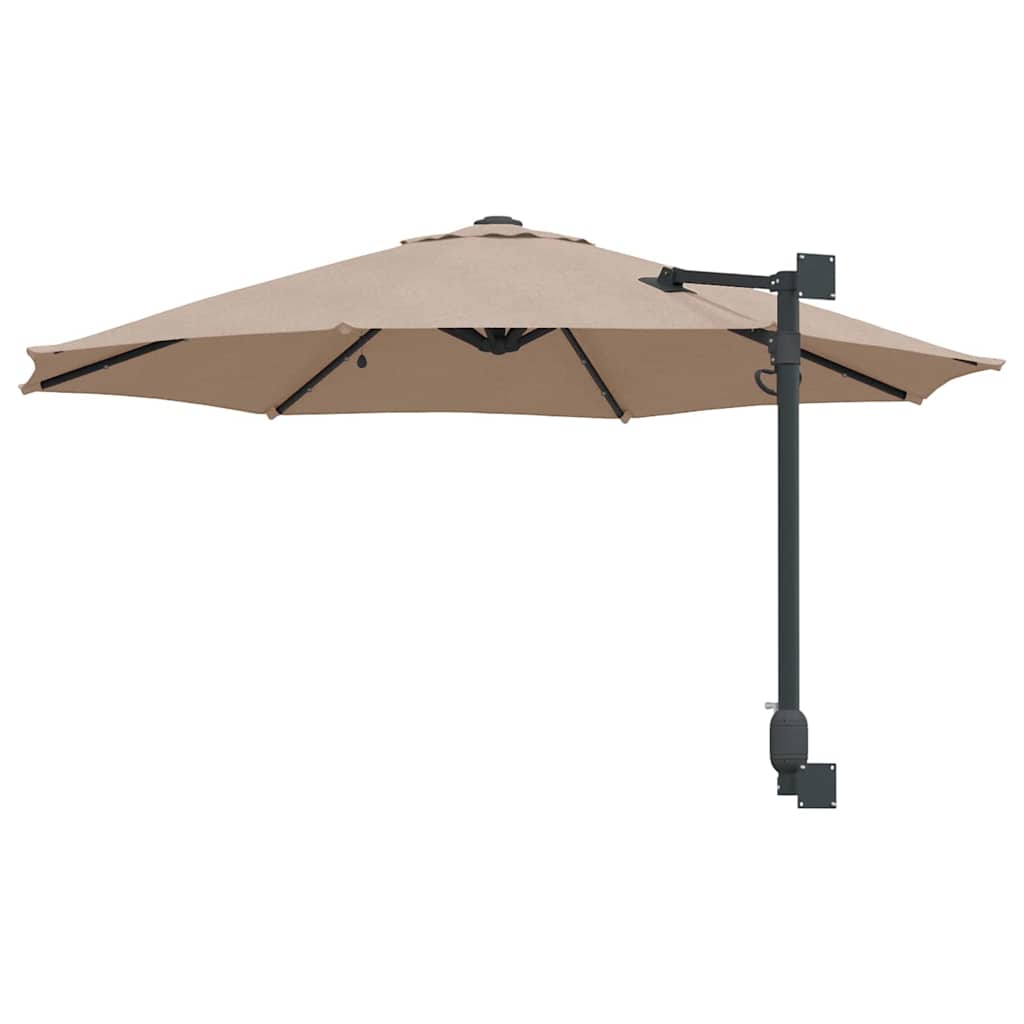 Gartenparasol Taupe und Schwarz 248 x 248 x 148 cm