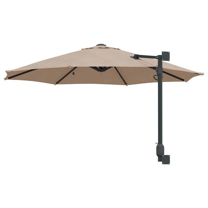 Gartenparasol Taupe und Schwarz 248 x 248 x 148 cm