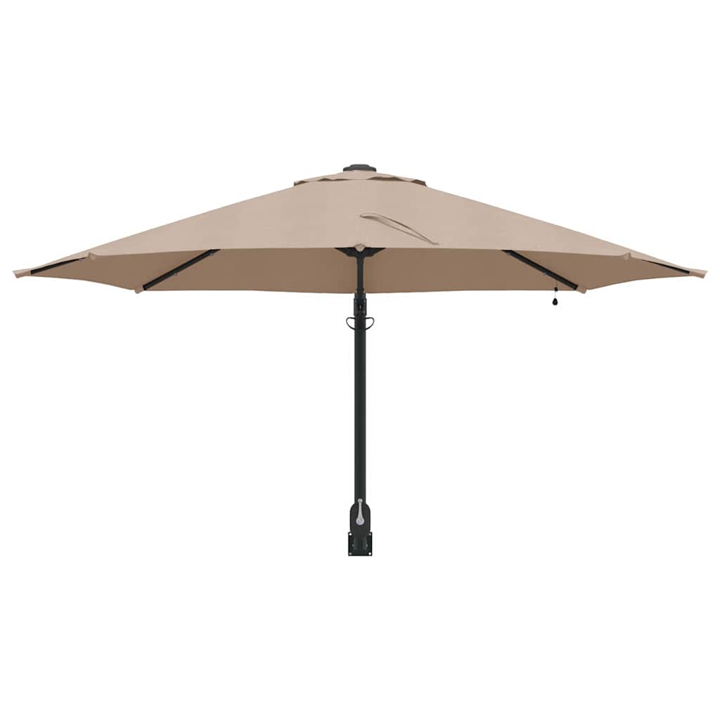 Gartenparasol Taupe und Schwarz 248 x 248 x 148 cm