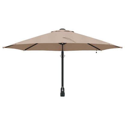 Gartenparasol Taupe und Schwarz 248 x 248 x 148 cm