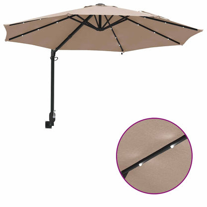 Gartenparasol Taupe und Schwarz 248 x 248 x 148 cm