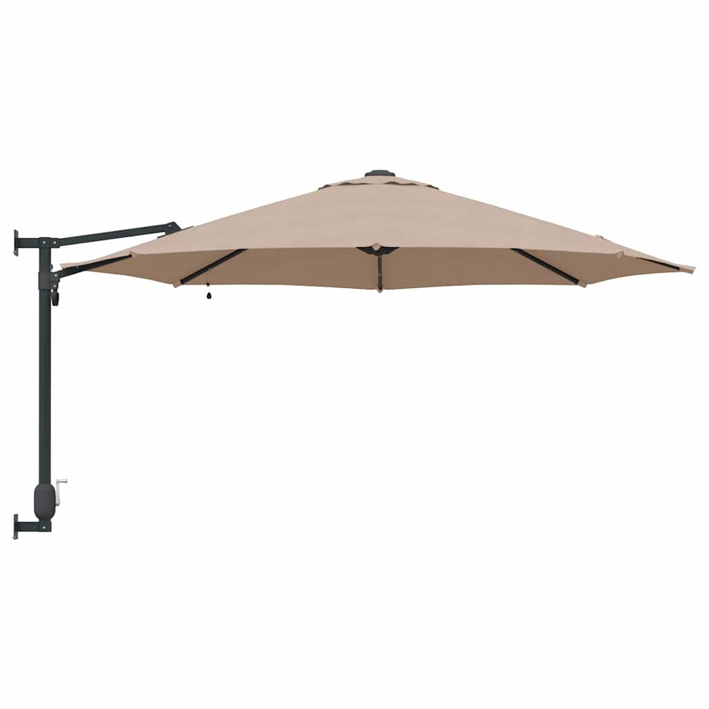Gartenparasol Taupe und Schwarz 248 x 248 x 148 cm