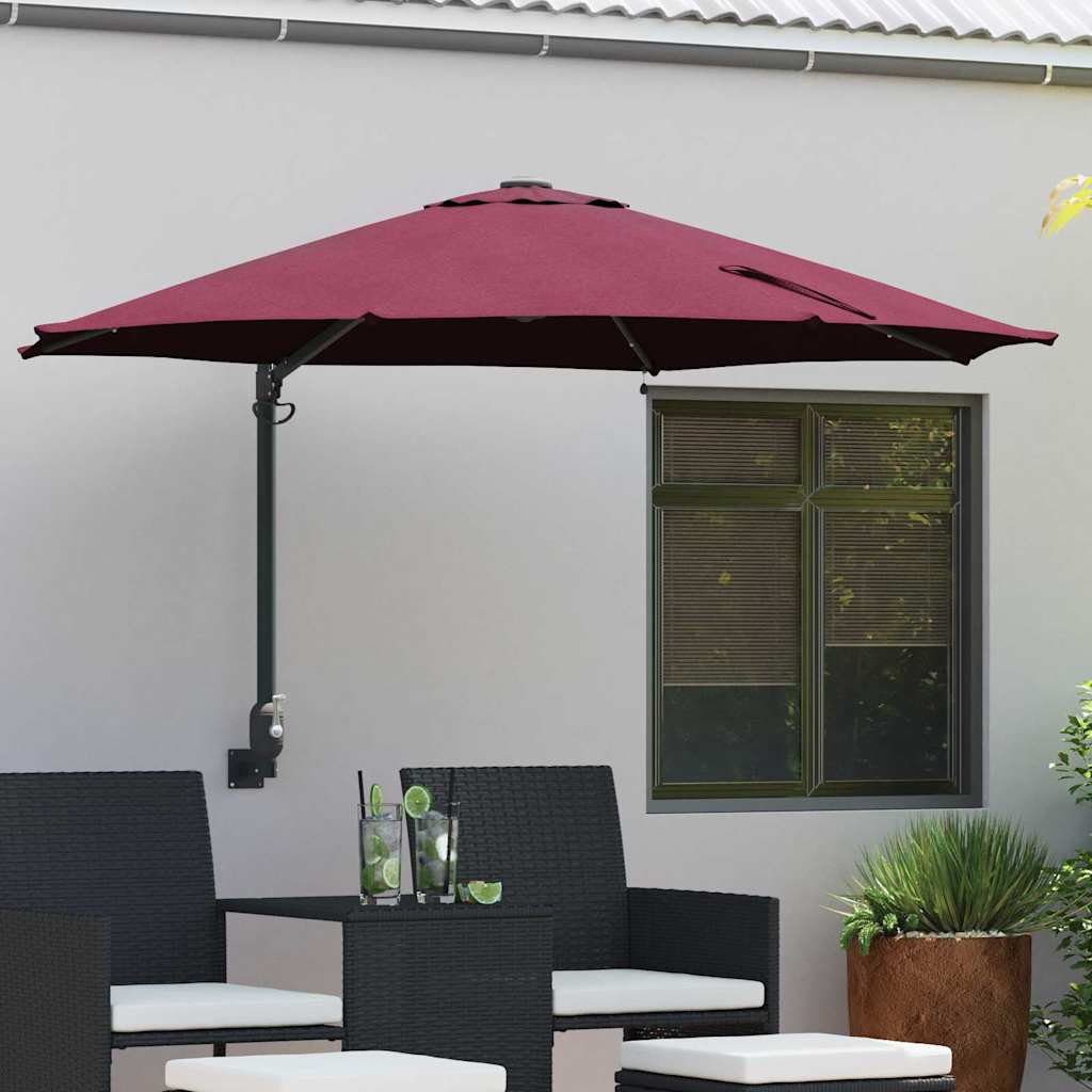 Gartenparasol Rot und Schwarz 248 x 248 x 148 cm