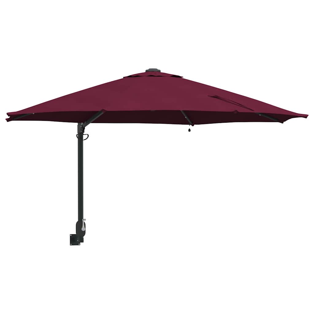 Gartenparasol Rot und Schwarz 248 x 248 x 148 cm